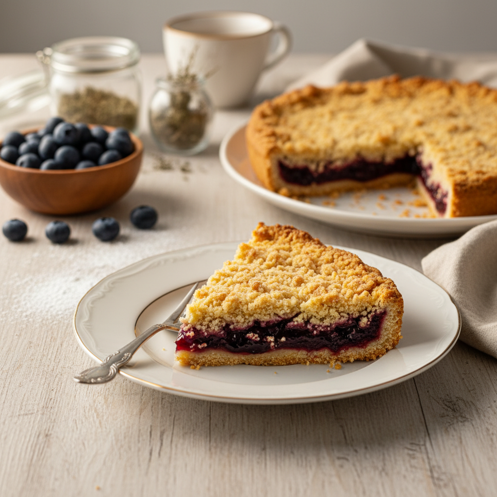 Burnoje tirpstantis pyragas su uogiene: paprastas receptas