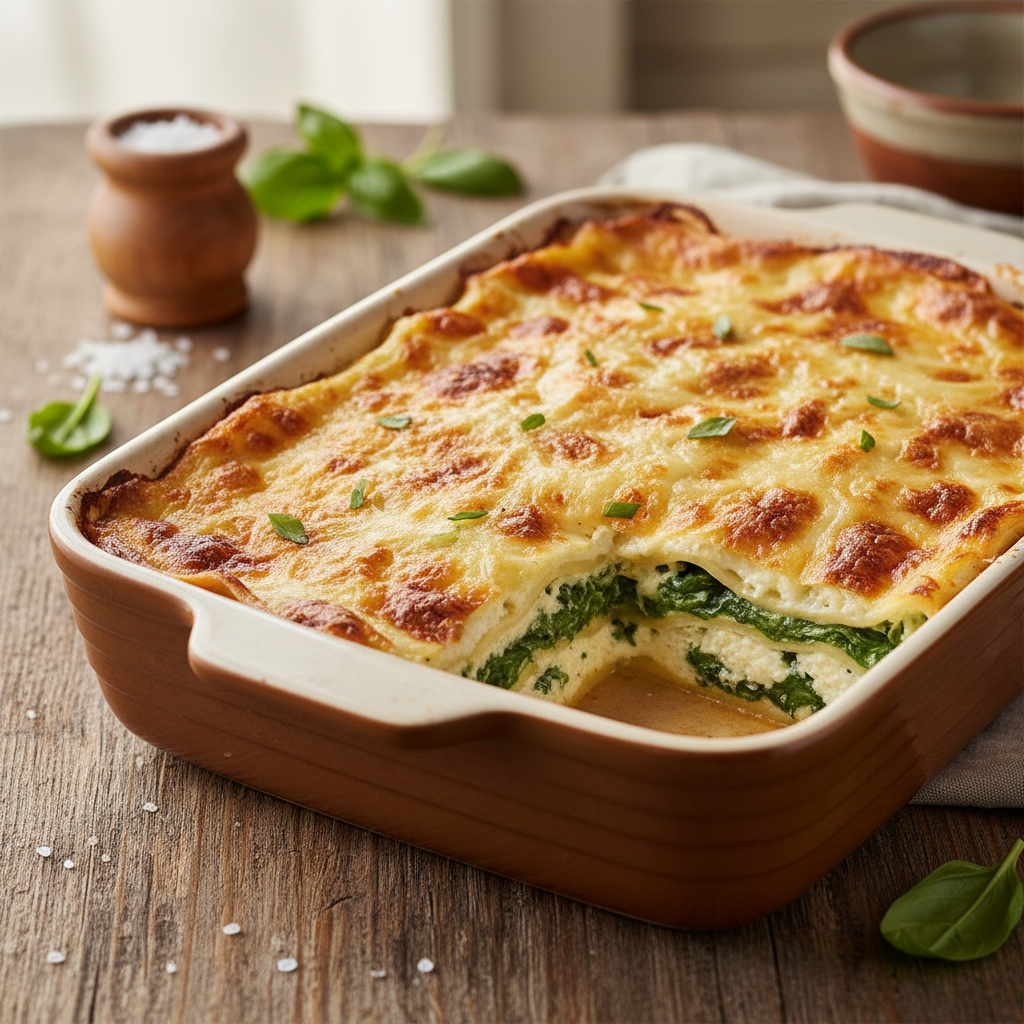 Lazanija su varške ir špinatais: tirpstanti vakarienės idėja