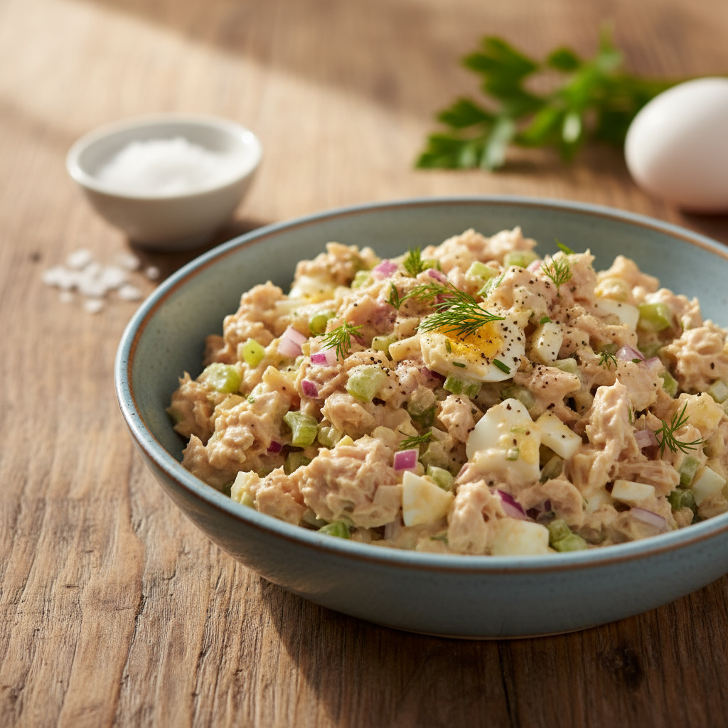 Tuno salotos su majonezu: greitas ir sotus receptas