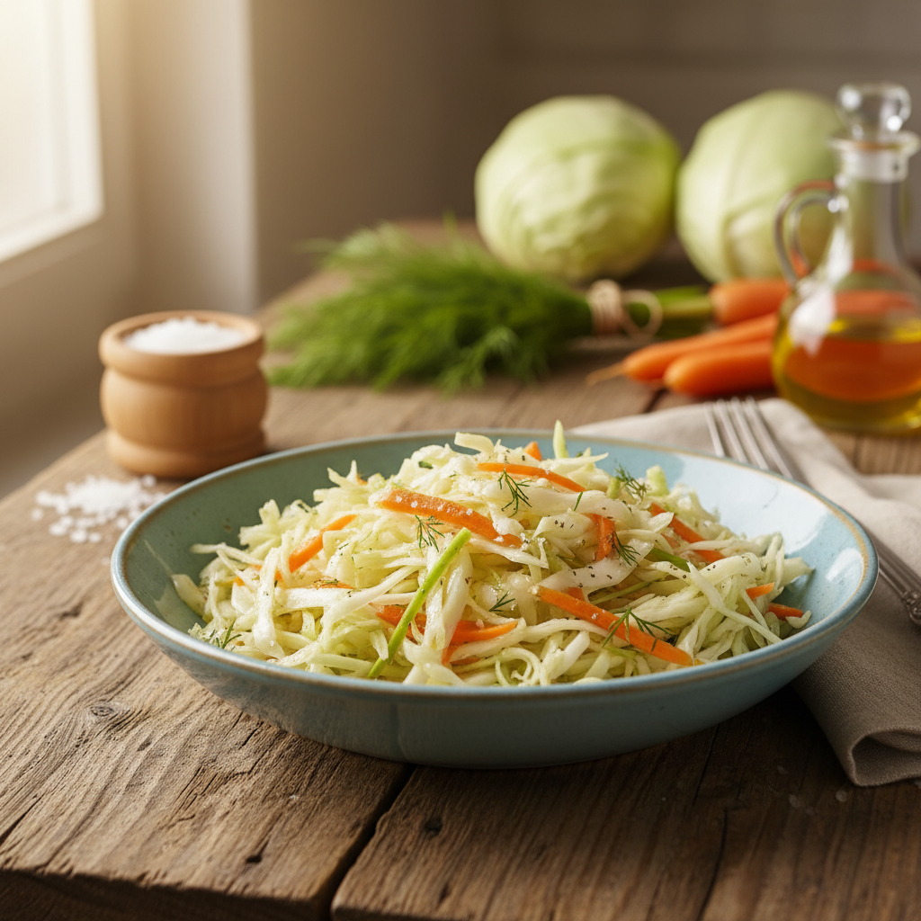 Kopūstų salotos kaip valgykloje: visa paslaptis – padaže