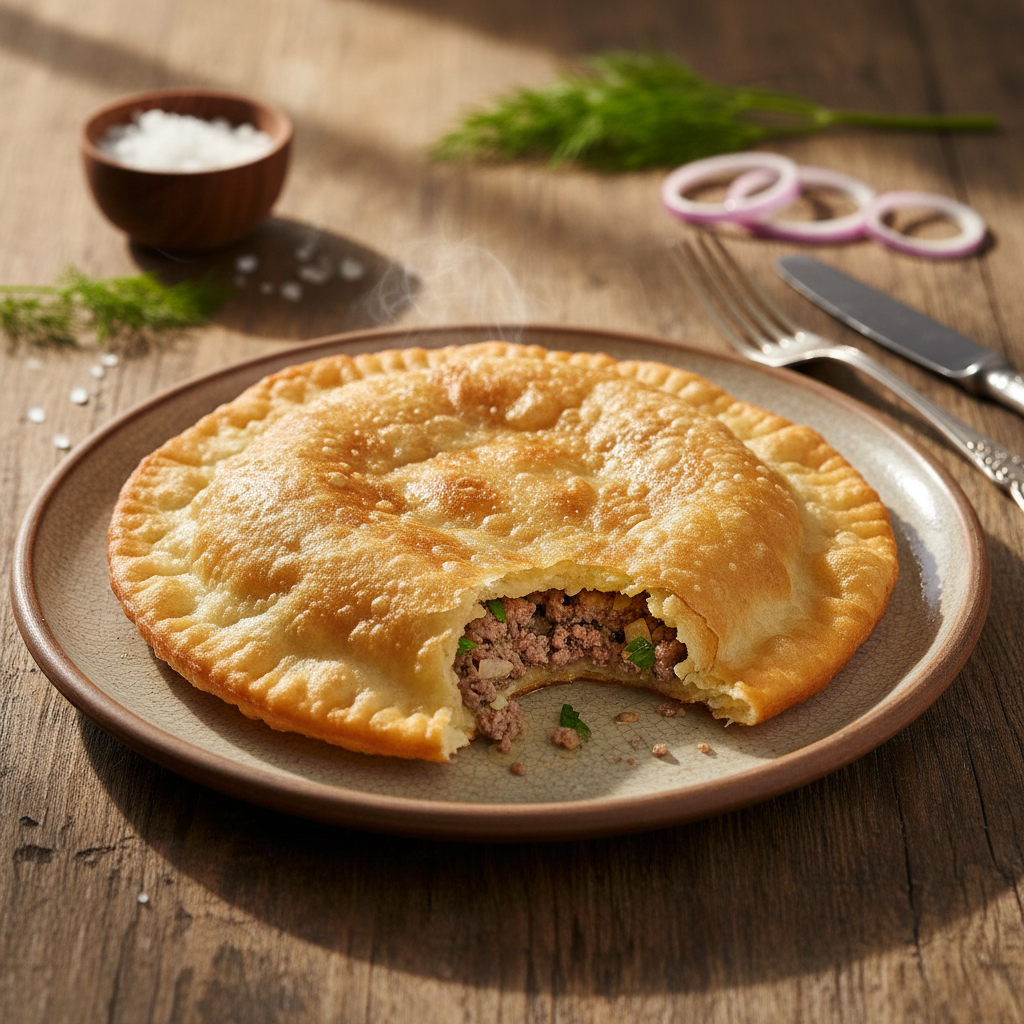 Naminiai čeburekai su kefyru: minkšta ir pūslėta tešla