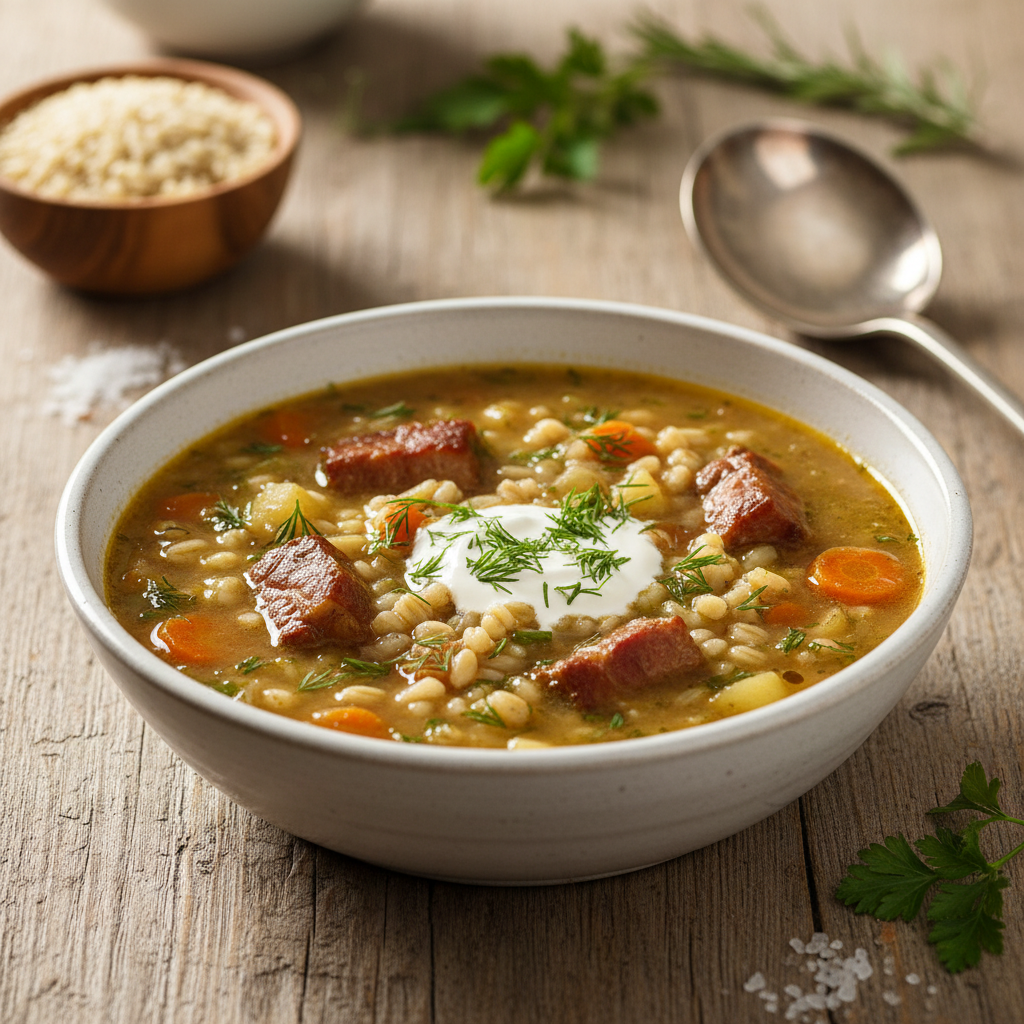 Soti perlinių kruopų sriuba: receptas šaltoms dienoms