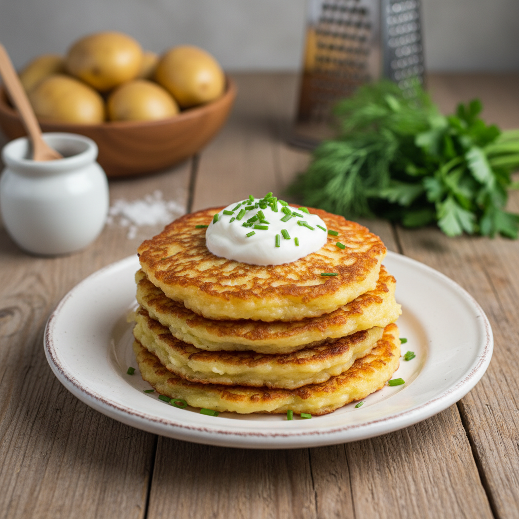 Tobuli bulviniai blynai su varške: purūs ir itin gardūs