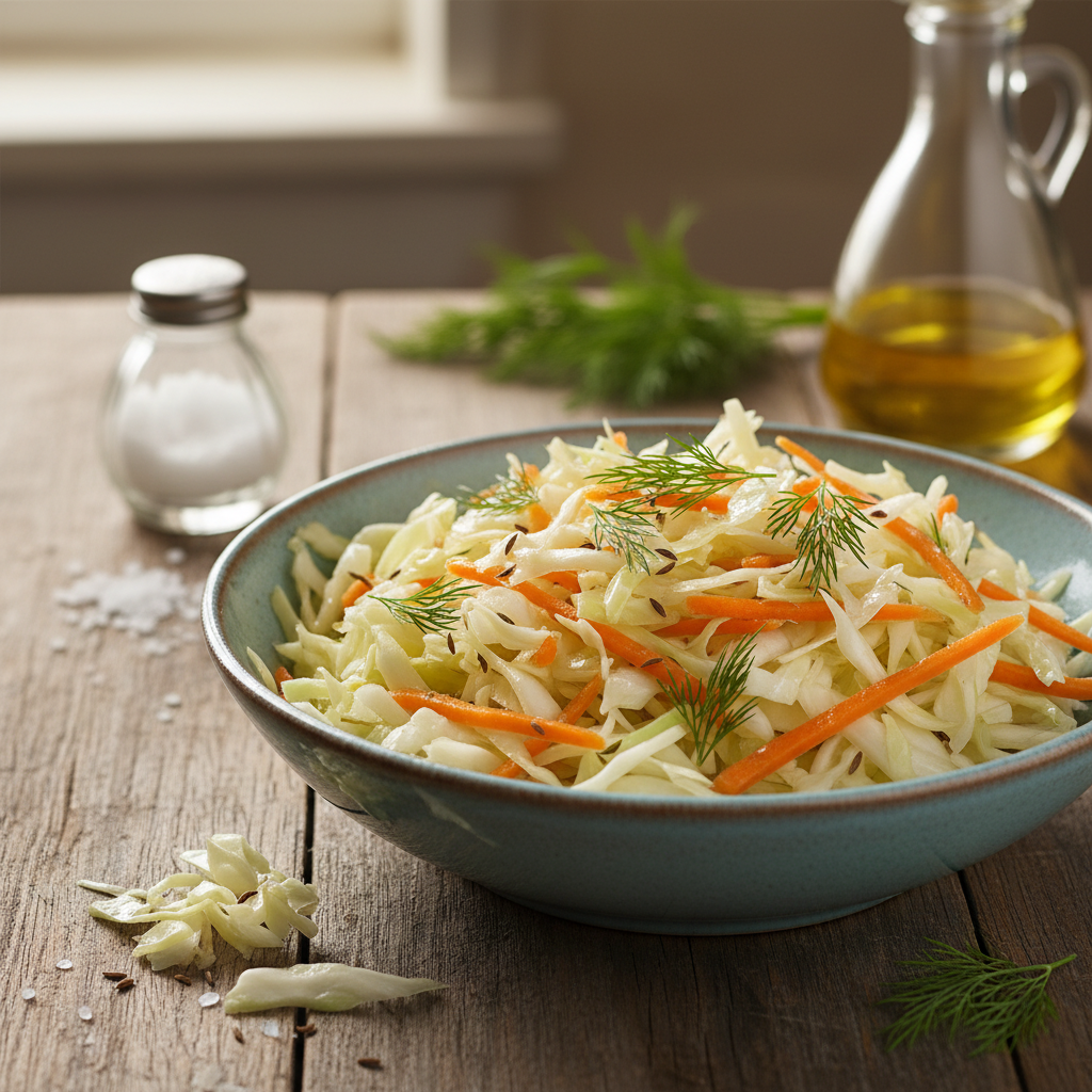 Traškios kopūstų salotos su actu – geriausias garnyras