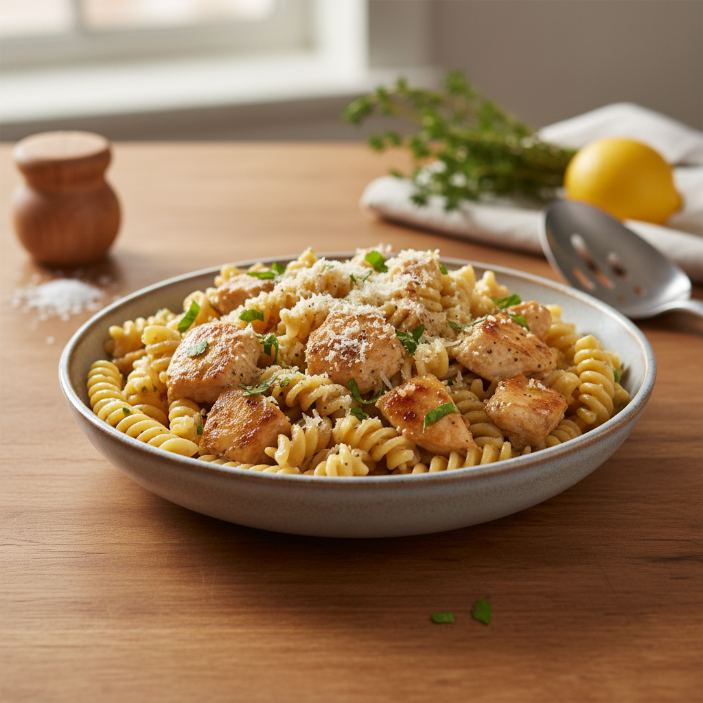 Vakarienė per 15 min.: kreminiai makaronai su vištiena