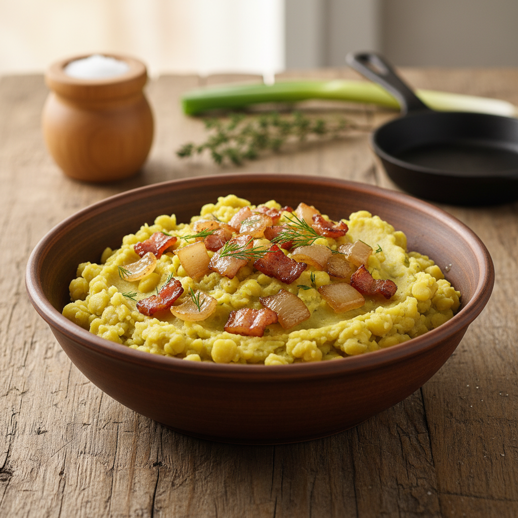 Žirniai su spirgučiais: močiutės receptas sočiai vakarienei