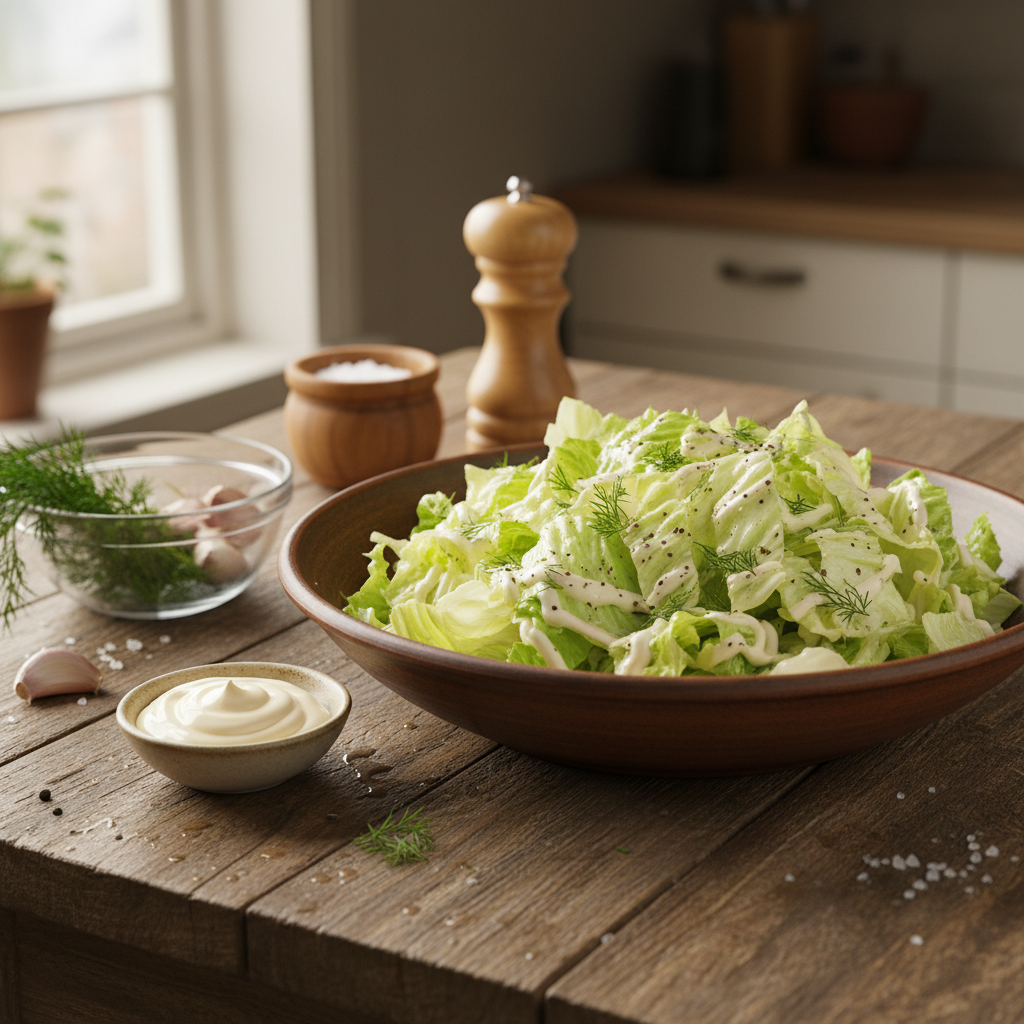 Ledkalnio salotos su majonezu – greita ir traški vakarienė