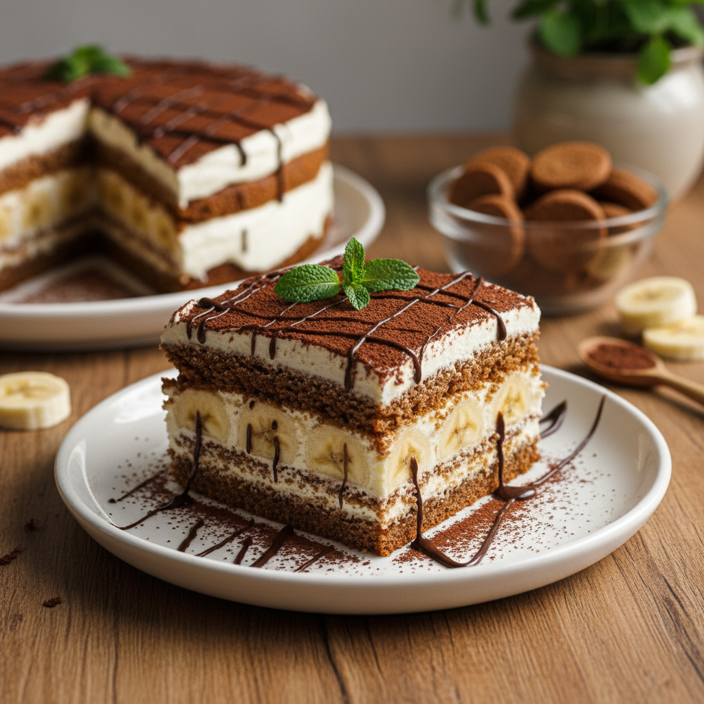 Nekeptas meduolių ir bananų tortas: paruošite per 15 min.