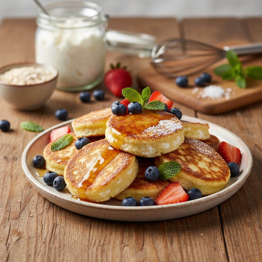 Purūs blynai su grūdėta varške: receptas savaitgaliui