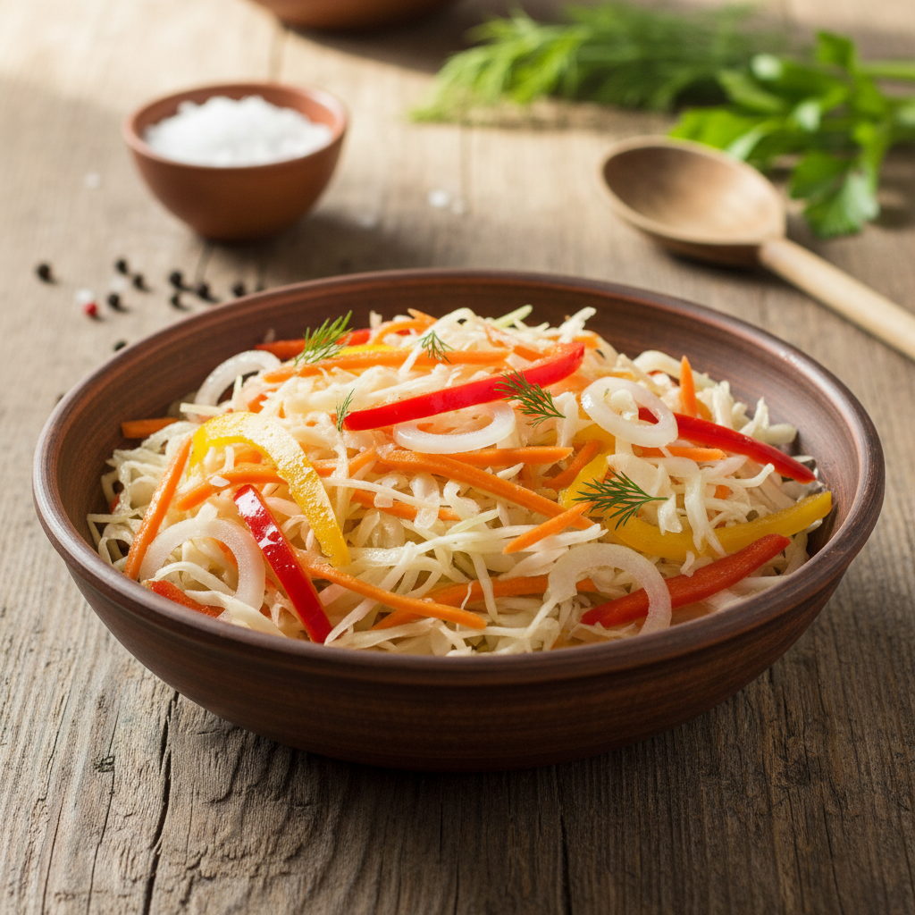 Traški kopūstų mišrainė žiemai: receptas su aliejumi