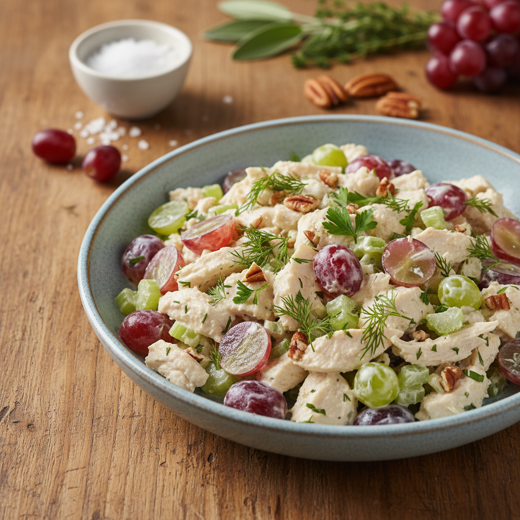 Vištienos salotos su vynuogėmis: gaivus ir greitas receptas